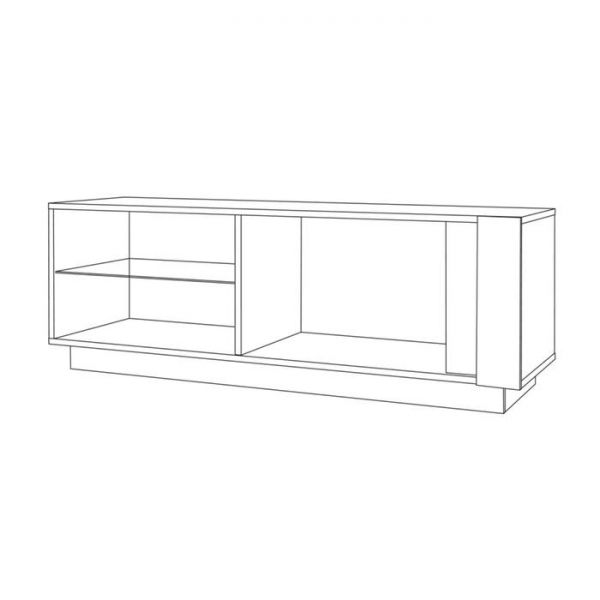 Тумба ТВ Арчи 10.85, 1300х413х461, Дуб золотой/Камень темный