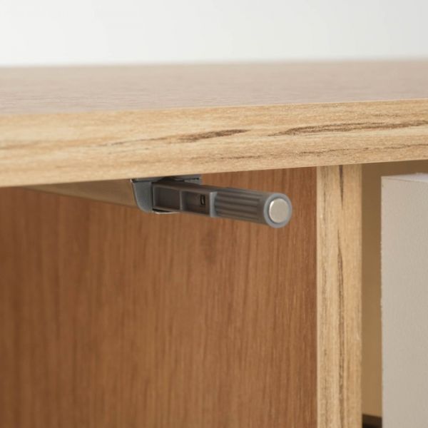 Тумба подвесная под ТВ 4, 1800х640х210, Дуб крафт золотой/Белый