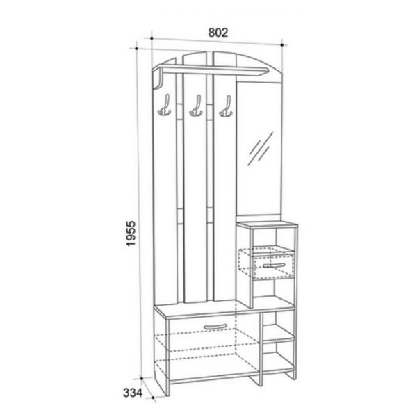 Прихожая универсальная Мила Шимо темный