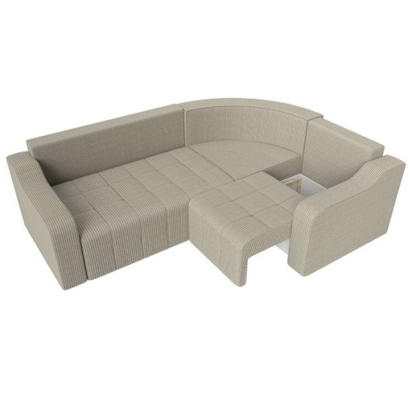 Угловой диван «Кембридж», механизм еврокнижка, рогожка, цвет бежевый