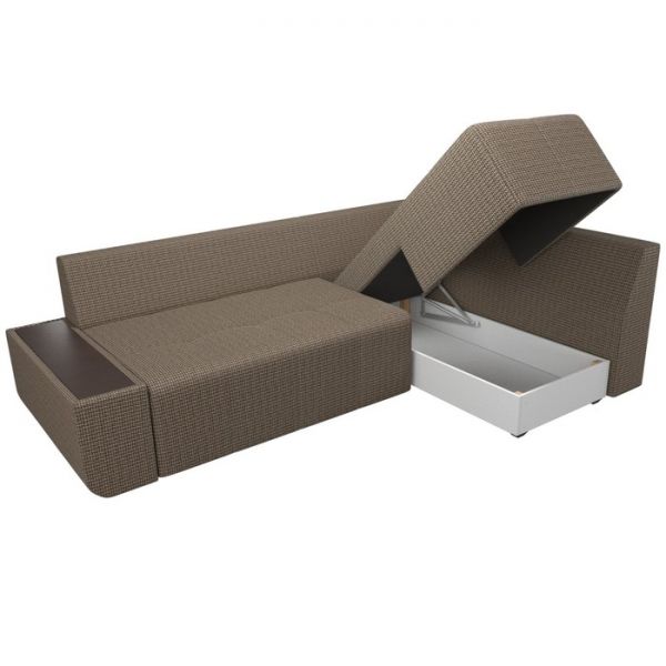 Угловой диван «Амадэус», правый угол, рогожка, цвет бежевый