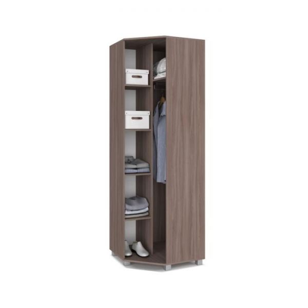 Шкаф угловой Карина К57 420x700x2100 Ясень шимо темный/светлый