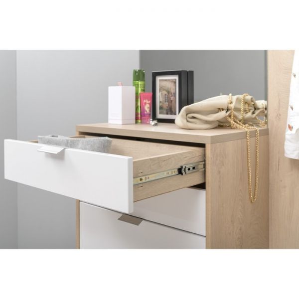 Прихожая Нэкст 10.21, 1202х354х2100, Дуб Эндгрейн/Белый глянец