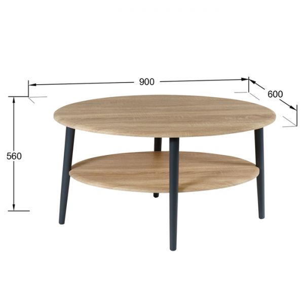 Стол журнальный «Эль», сж-01, 900 ? 600 ? 480 мм, цвет дуб сонома