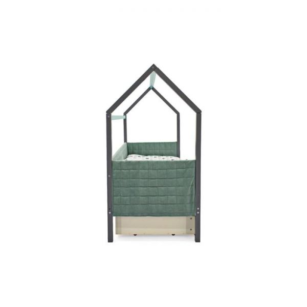 Детская кровать-домик мягкий Бельмарко  Svogen графит-мятный