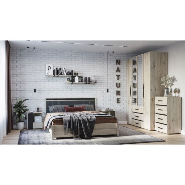 Комод Nature 45, 600 ? 434 ? 1001 мм, цвет гаскон пайн / чёрный