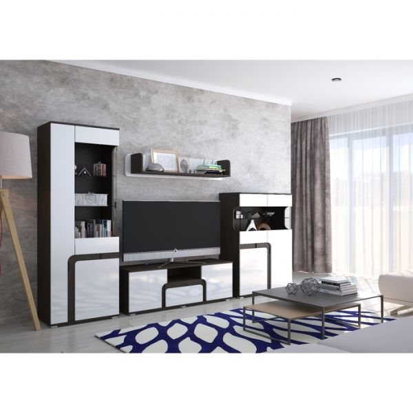 Гостиная «Марсель», цвет венге, белый глянец