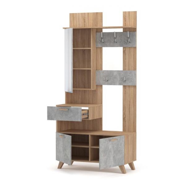 Прихожая Фарго, 988х436х2106, Дуб сонома/Бетон светлый