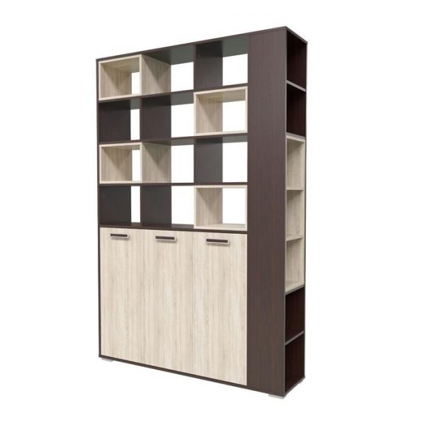 Шкаф перегородка двухсторонний Румба 1400х350х2100 Венге / Дуб Сонома