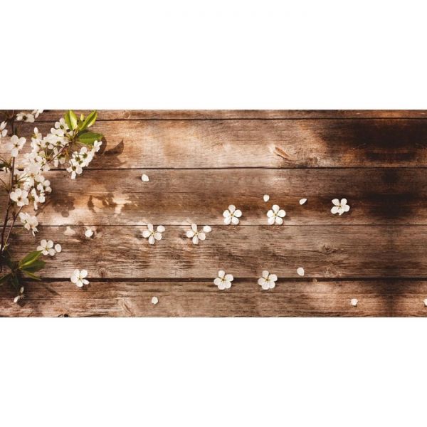 Обеденный стол «Голд», раздвижной, стекло, вставка бабочка, подстолье венге, ветка вишни