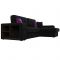 Угловой диван «Брюссель», механизм дельфин, микровельвет, цвет чёрный