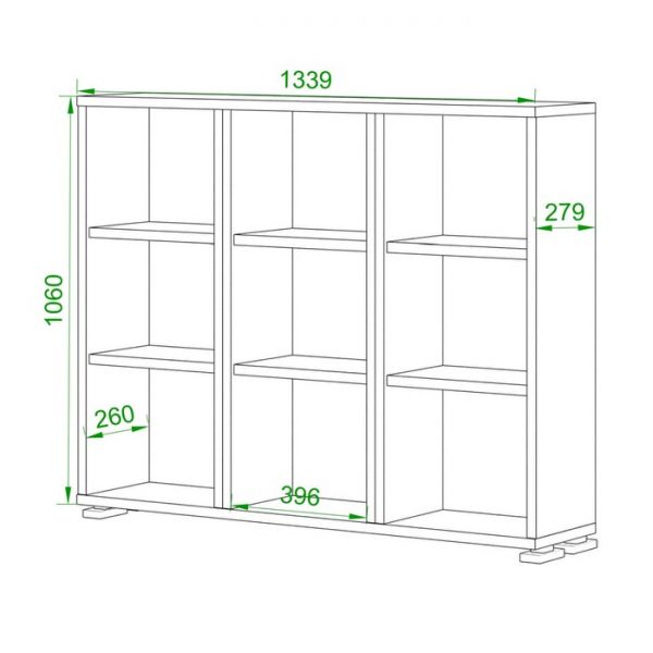 Стеллаж, 1340 ? 300 ? 1100 мм, цвет карамель