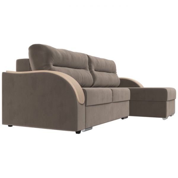 Угловой диван «Дарси», механизм еврокнижка, велюр, цвет бежевый