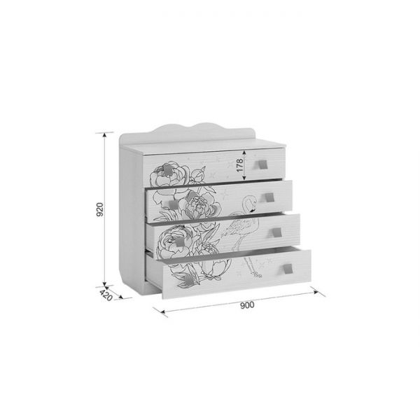 Детский гарнитур Фэнтези №1 (Комплект 8 предметов) белый рамух