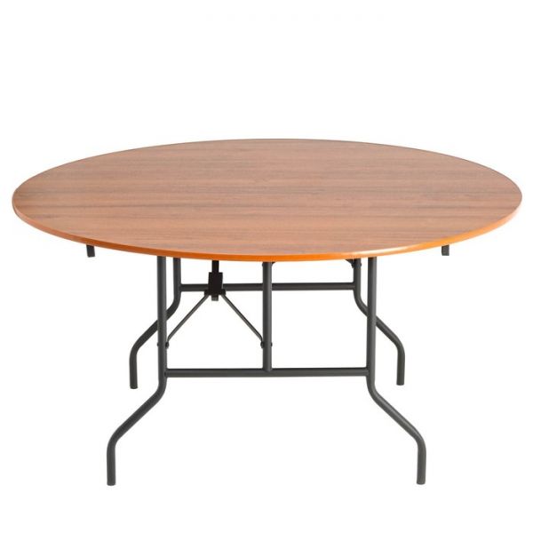 Стол складной Дельта круглый D1800, 1800х1800х750, Орех ноче Экко/Черный