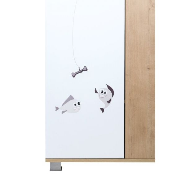 Шкаф для одежды Хаски-21 ирландский дуб/белый