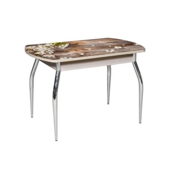 Стол "Грация" нераздвижной 1,1 м, покрытие стекло, механизм бабочка, белёный дуб