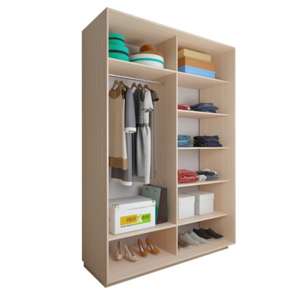 Шкаф-купе «Акцент-Вера», 1000 ? 600 ? 2310 мм, зеркало «ромбы Z», цвет ясень шимо светлый