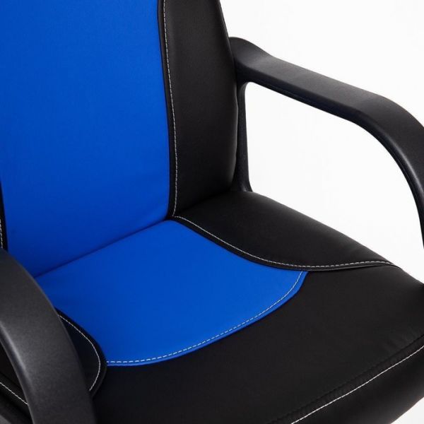 Кресло PARMA экокожа, черный/синий 36-6/36-39