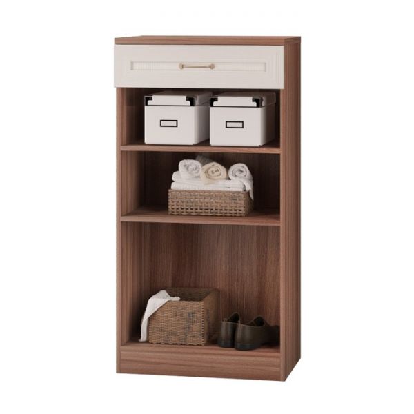 Тумба с дверками и ящиком ЛЕСТЕР 600х384х1179 Ясень шимо темный/бодега светлая