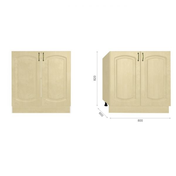 Кухня «Паула» со столешницей, размер 1.2 м, фасады МДФ, цвет берёза