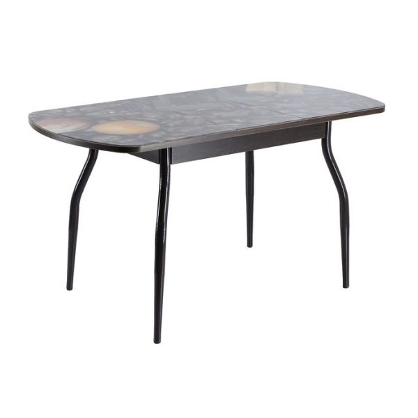 Стол раздвижной с фотопечатью Стин, 1100(1420)x700x760, Венге/Дерево/Крашен. фигурные