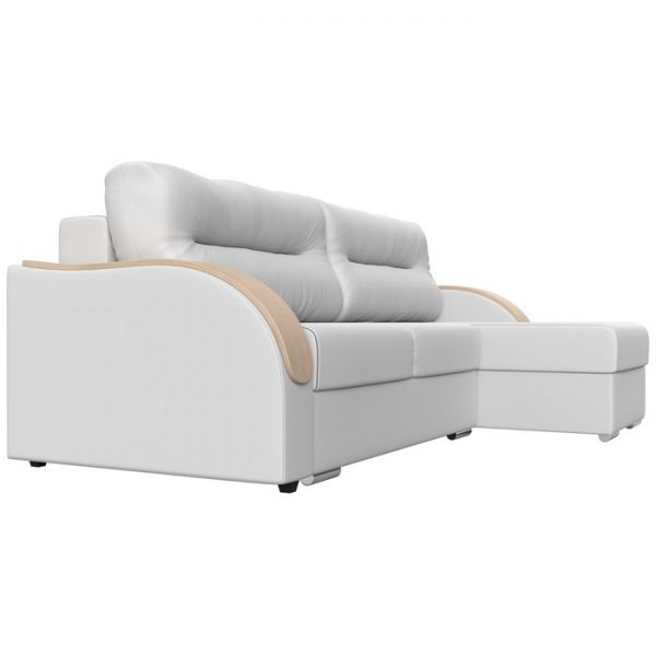 Угловой диван «Дарси», механизм еврокнижка, экокожа, цвет бежевый