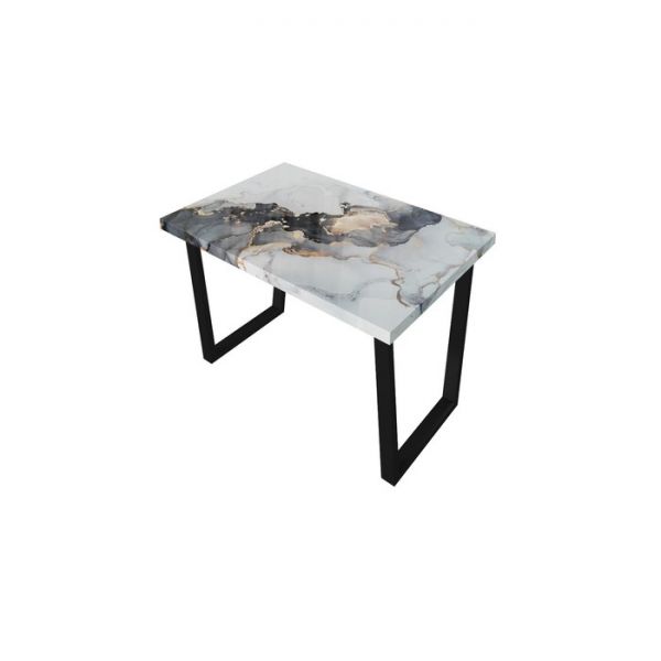 Обеденный стол «Квадро», 1200 ? 800 мм, опора «П» чёрная, фотопечать, цвет река