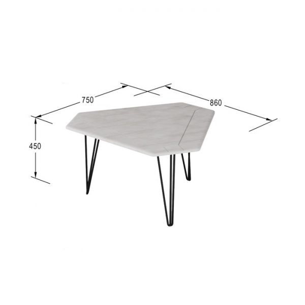 Стол журнальный «ТЕТ 450», 860 ? 750 ? 450 мм, цвет серый бетон