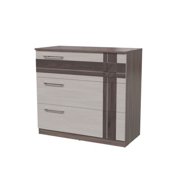 Комод с тремя ящиками ПРЕЗЕНТ Бодега темный/светлый