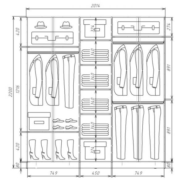 Шкаф-купе Хит-22-18-151, 1800x620x2200, Белый фасад шагрень
