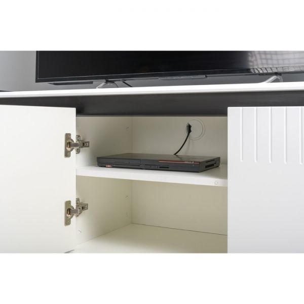 Тумба под ТВ Муар 13.261.01, 1368х400х590, Белый премиум/Белый глянец