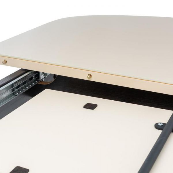 Стол раздвижной Leset Акра 1Р, венге, стекло кремовое 1100/1400х700х740