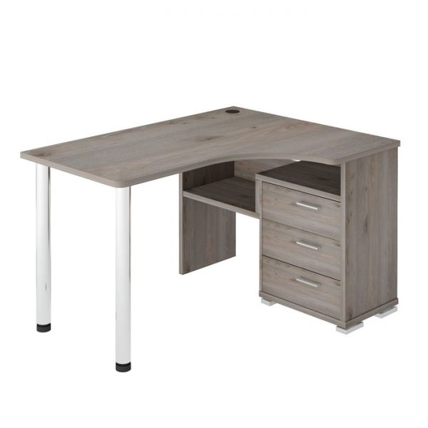 Стол СР-132С, угол правый, 1300 ? 1010 ? 750 мм, цвет белый жемчуг