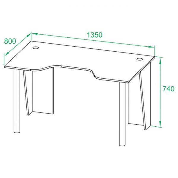 Стол компьютерный игровой с металлическими опорами «КСТ-18», цвет чёрный с красной кромкой