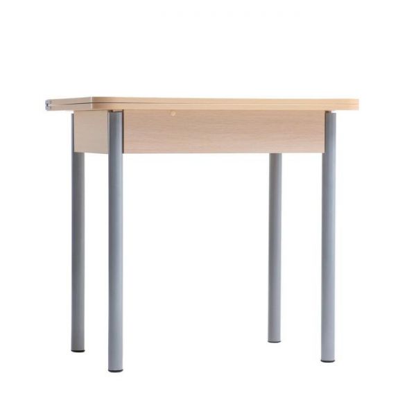 Стол ломберный 790(1180)х590х750 Дуб млечный/опоры серый