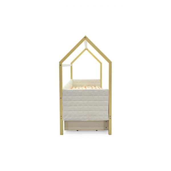 Детская кровать-домик мягкий Бельмарко  Svogen бежево-белый