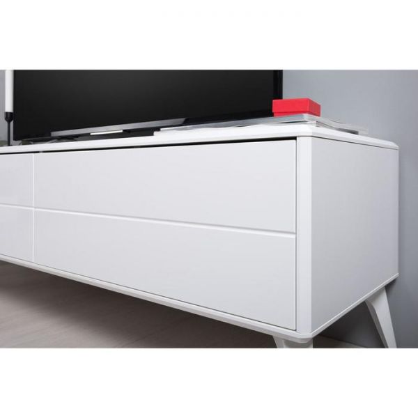 Тумба под ТВ Спейс 13.64, 1400х432х457, Белый/Белый глянец МДФ