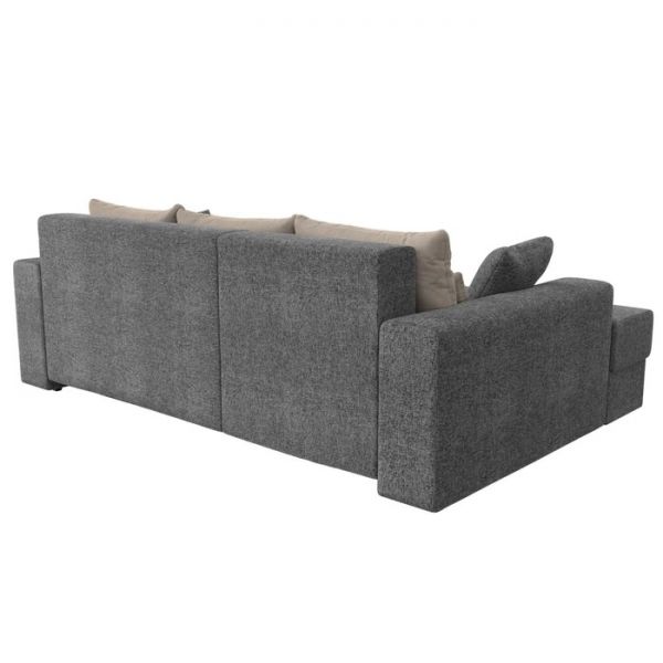 Угловой диван «Мэдисон», механизм еврокнижка, рогожка, правый угол, цвет серый