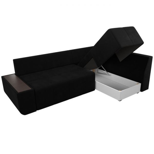 Угловой диван «Амадэус», правый угол, микровельвет, цвет коричневый