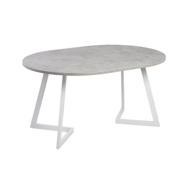 Стол РИМ D-940/1390 Бетон Чикаго светлый/Опора РИМ Гаспар-К, белый глянец