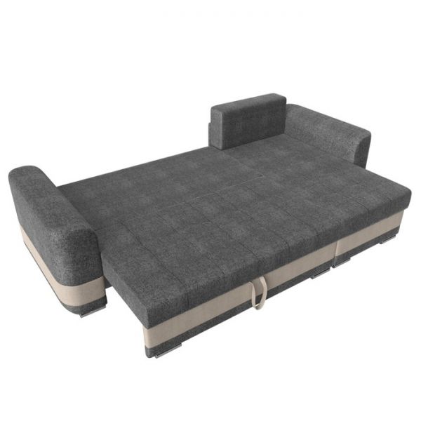 Угловой диван «Честер», механизм еврокнижка, рогожка, цвет серый / бежевый