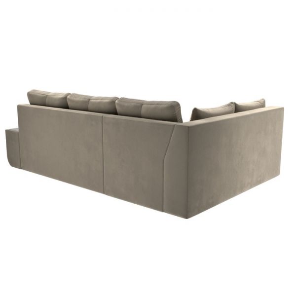 Угловой диван «Амадэус», правый угол, микровельвет, цвет бежевый