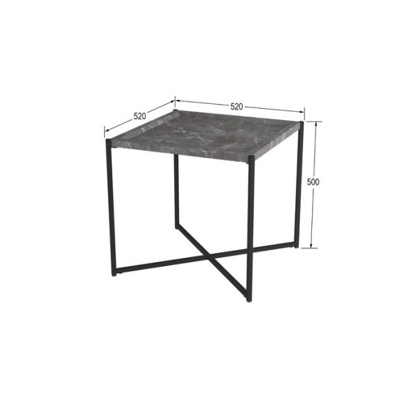 Стол журнальный «Стефан», 520 ? 520 ? 500 мм, цвет серый мрамор