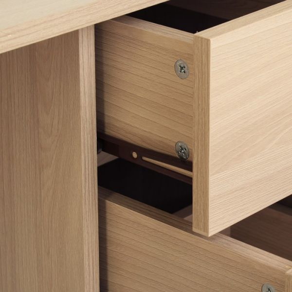 Стол письменный с встроенной тумбой 1200х700х750 Ясень Шимо светлый