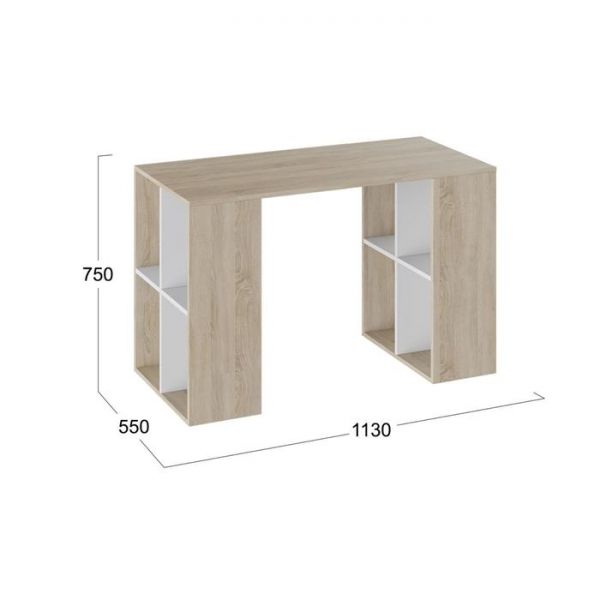 Стол письменный №8 1130х750х550Дуб Сонома/Белый ясень