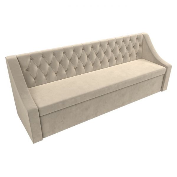 Кухонный прямой диван «Мерлин», механизм дельфин, рогожка, цвет серый