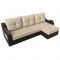 Угловой диван «Меркурий», механизм еврокнижка, экокожа, цвет бежевый коричневый
