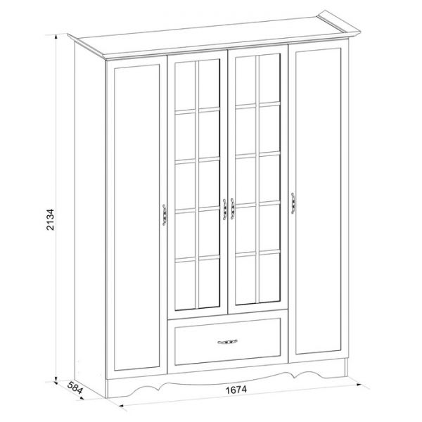 Шкаф четырёхдверный Латте 4 2134x1674x584 Бодега cветлый / Орех Донской