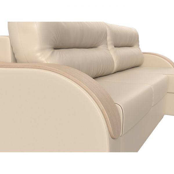 Угловой диван «Дарси», механизм еврокнижка, экокожа, цвет бежевый